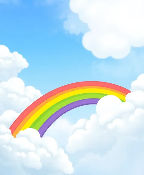 cartoon rainbow with clouds