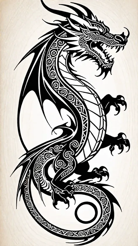 tribal dragon tattoo