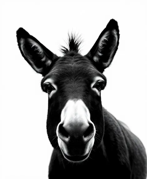 black and white donkey