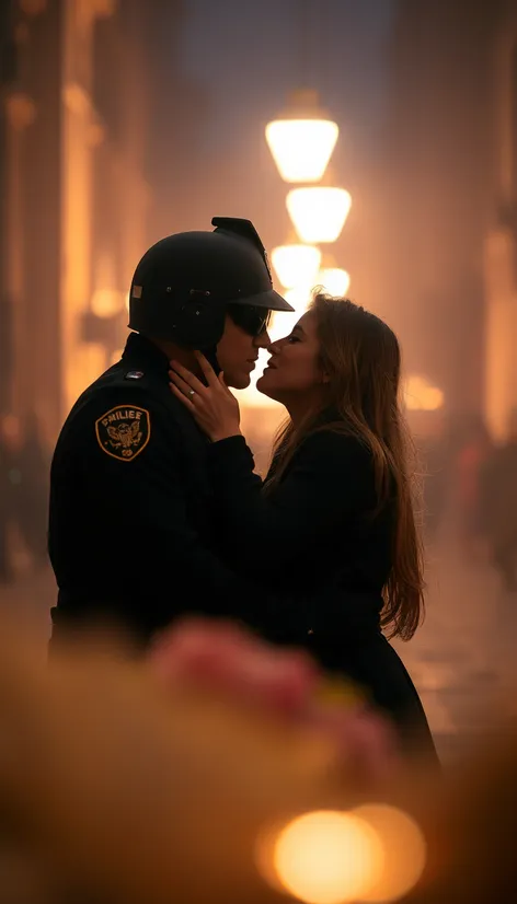 cops kissing