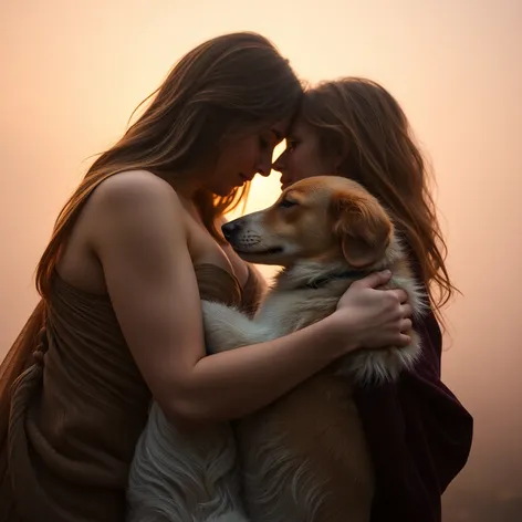 dogs knotting women