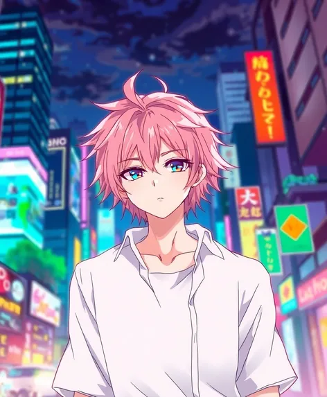 anime male pink hair