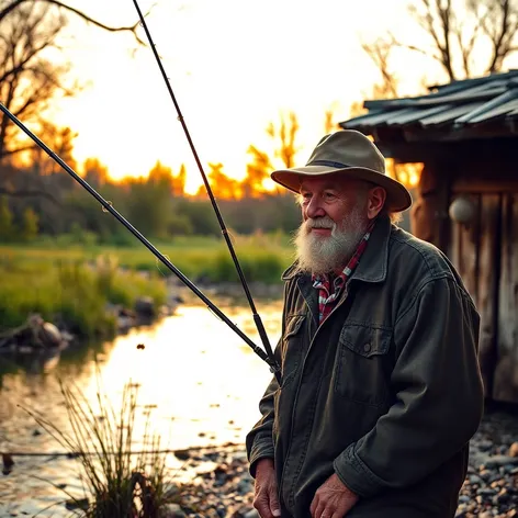 old man snaps fishing