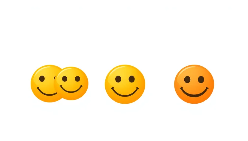 five smiley faces for