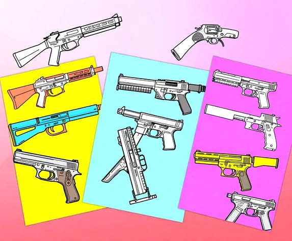 coloring sheets of guns