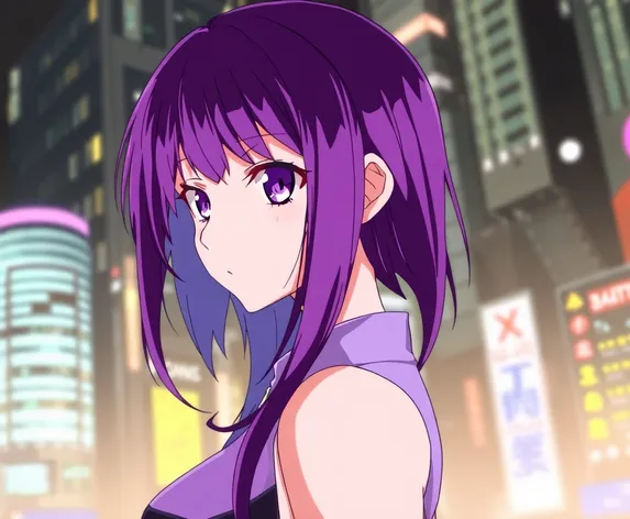 purple hair color anime