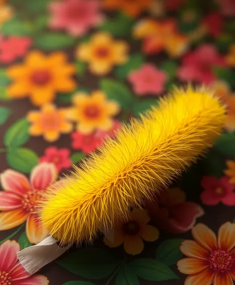 yellow fuzzy caterpillar