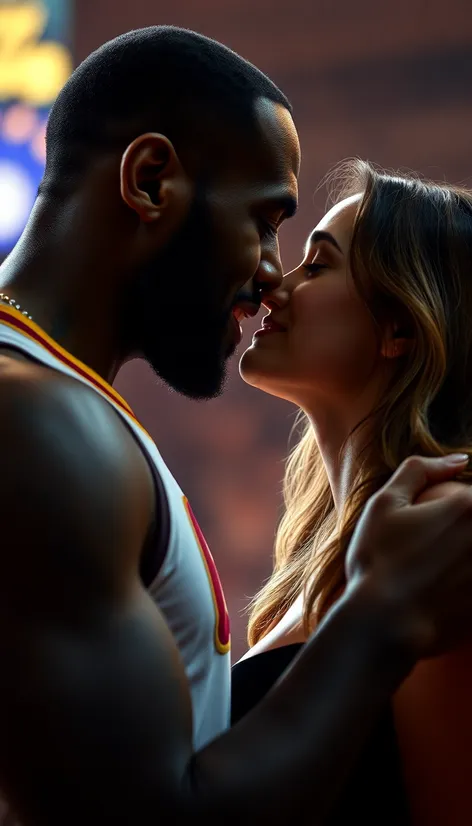 lebron james kissing