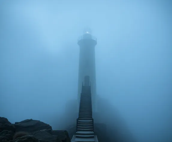 misty long lighthouse