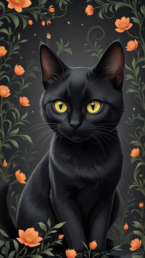 black cat cartoon