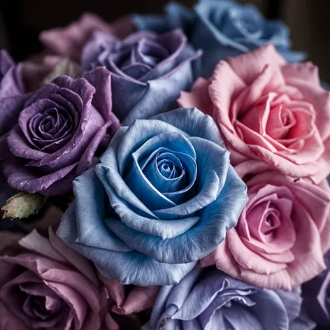 blue and purple roses