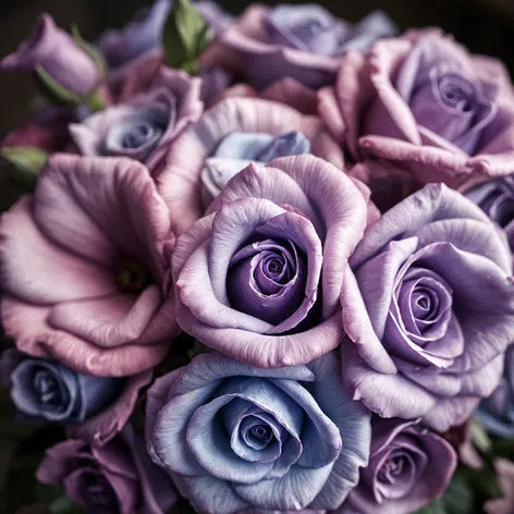 blue and purple roses