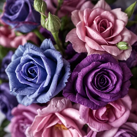 blue and purple roses