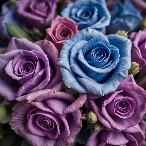 blue and purple roses