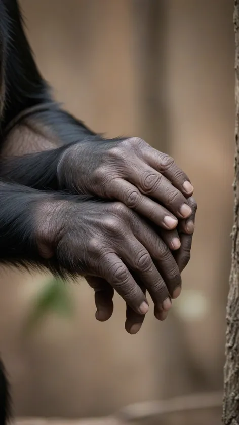 chimpanzee hands