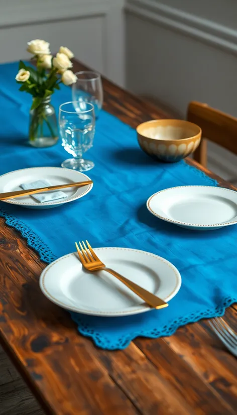 blue table runner