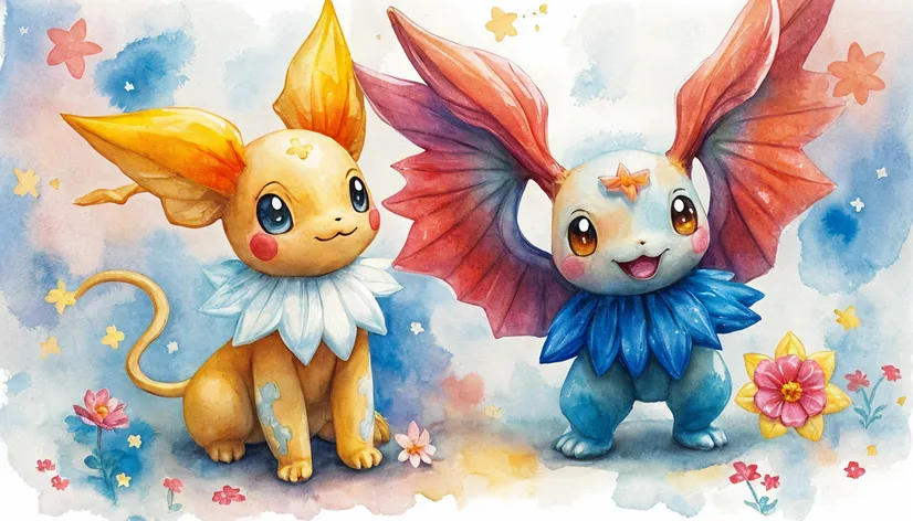 watercolor style pokemon