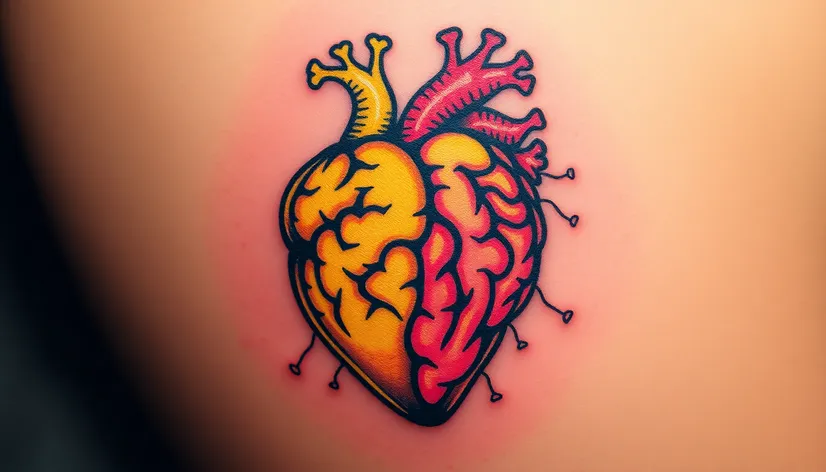 heart and brain tattoo