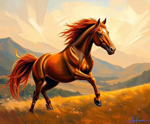 horse painting running