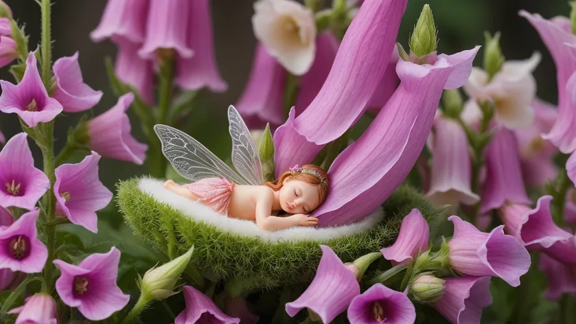 a tiny fairy sleeping