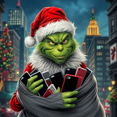 Grinch, Santa costume, devious