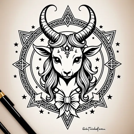 Kawaii baphomet demon goat