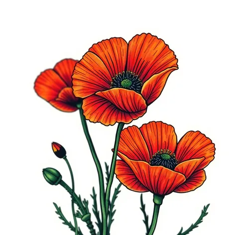 california poppy tattoo