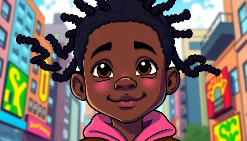 cartoon black boy with