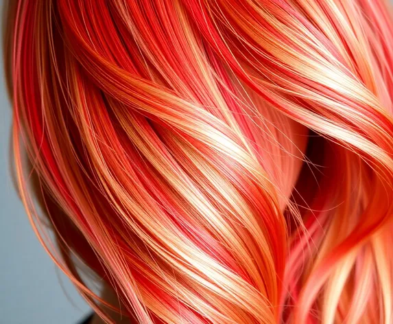 blonde highlights with red