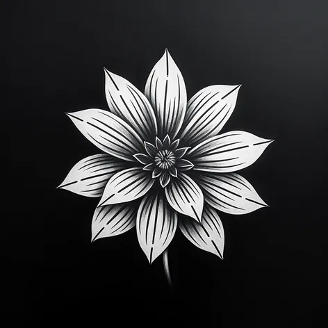 black flower tattoo