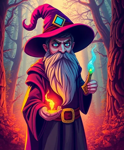 retro wizard art