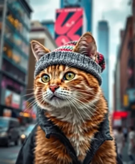 cat wearing beanie