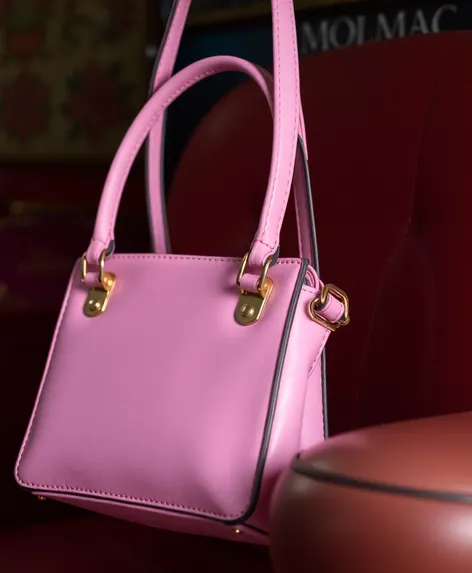 pink leather purse