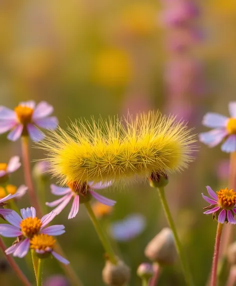 yellow hairy caterpillar