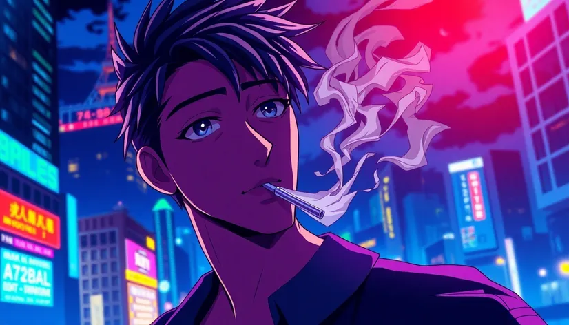 anime guy smoking