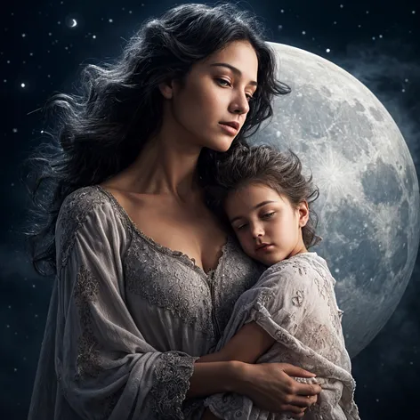 mother moon holding moon