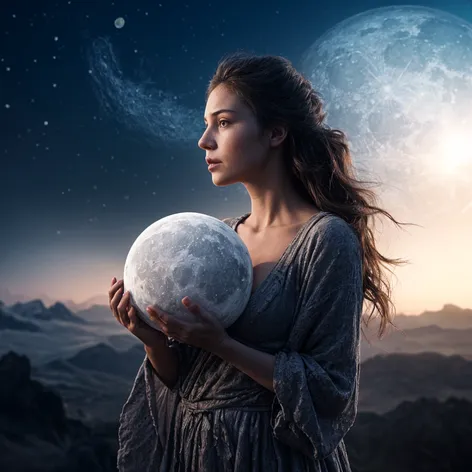mother moon holding moon