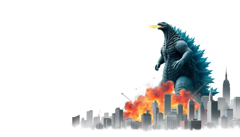 godzilla white background