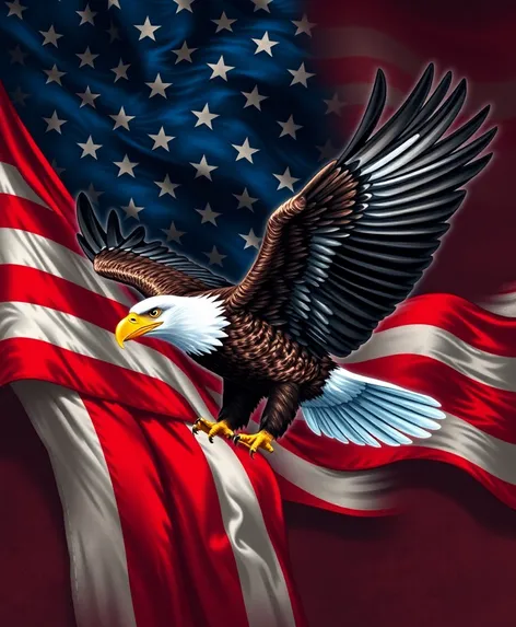 usa flag bald eagle