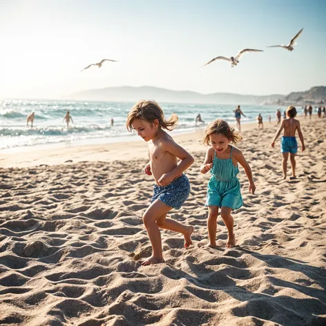 kids on the beach