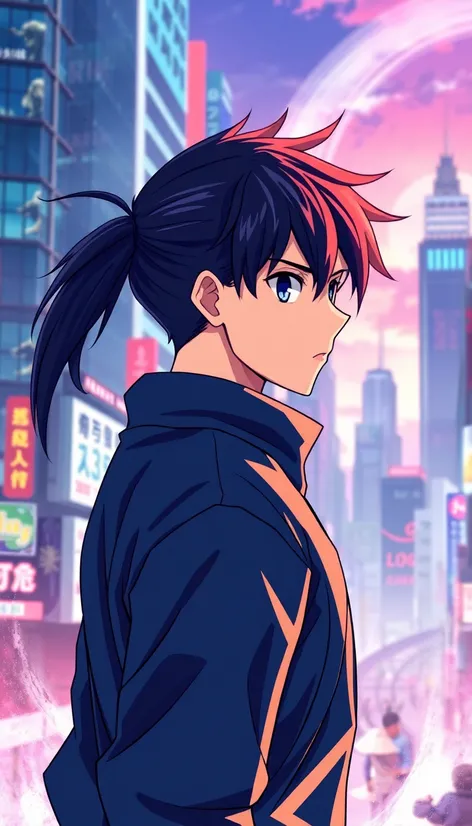 anime guy ponytail