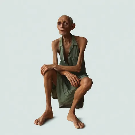 old skinny man sitting