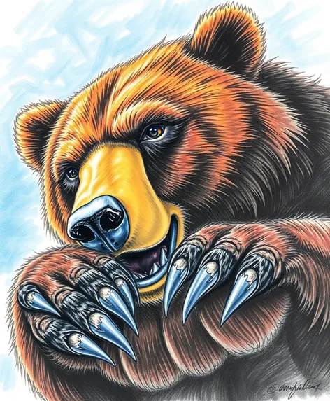 bear grabing drawing