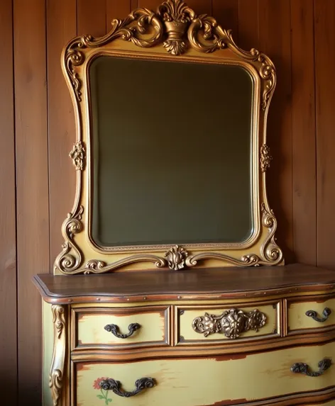 vintage dresser with mirror