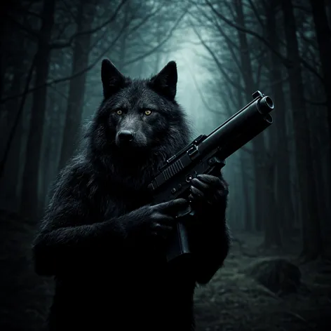 black wolf at wear