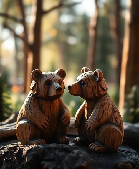 wood carved bears