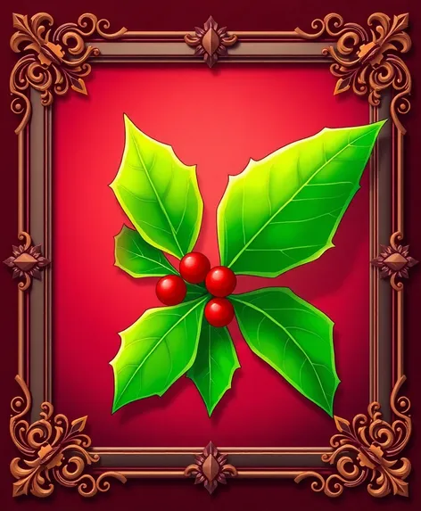 cartoon holly leaf