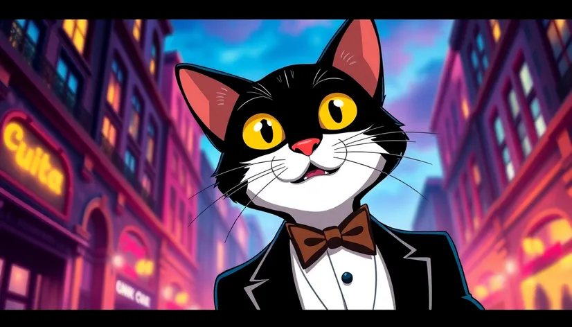 animated tuxedo cat