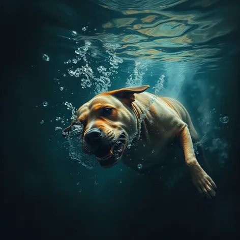 dog drowning art