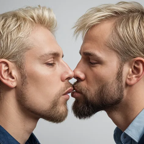 make two men kissing,